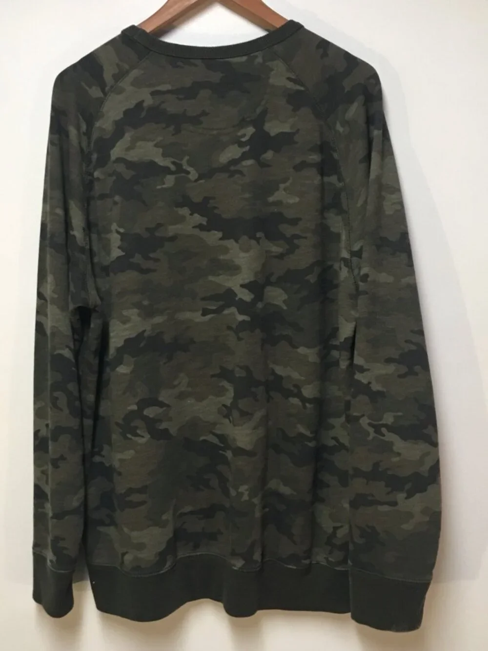 George Men XL 46-48 Sweatshirt Green Camouflage Crewneck Casual Outdoor Cotton‎